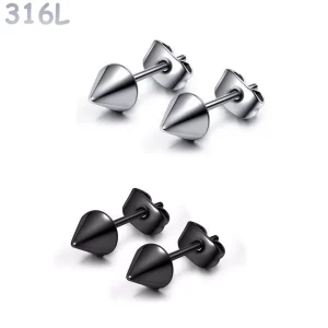 Clous d’oreilles Pointe Conique 5 mm en Acier 316L