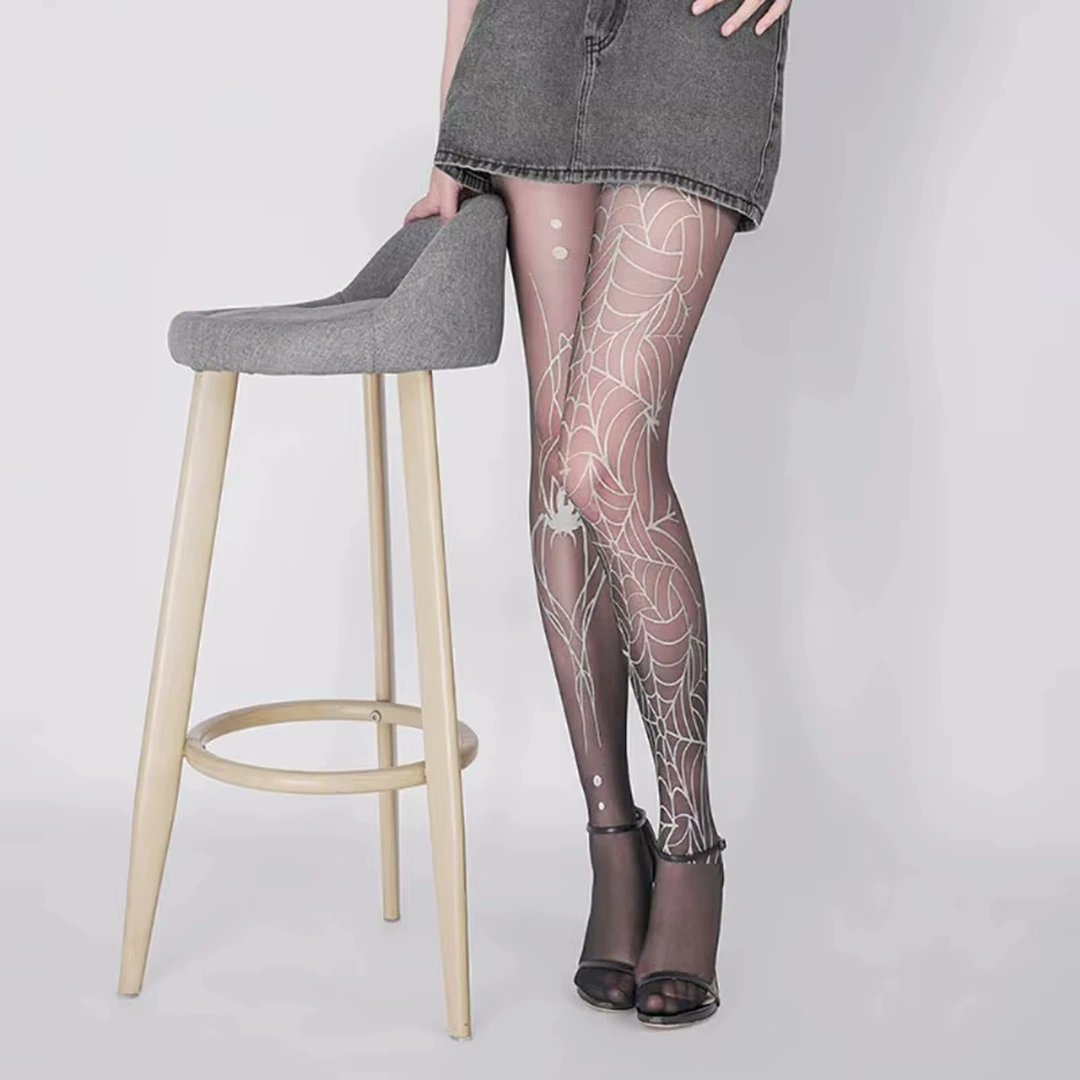 Collant Voile 30 Deniers Motif Toile d’Araignée – Nylon – Image 5