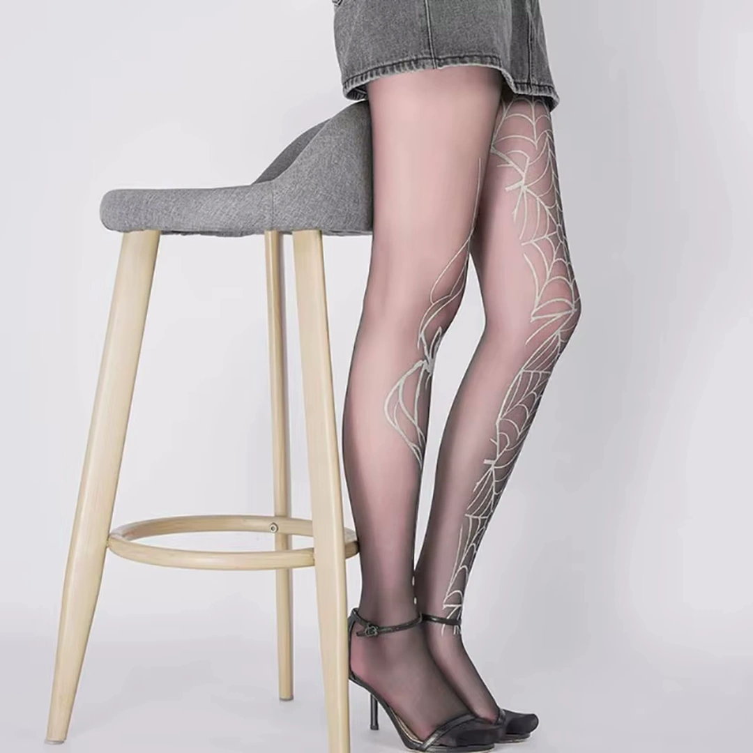 Collant Voile 30 Deniers Motif Toile d’Araignée – Nylon – Image 6