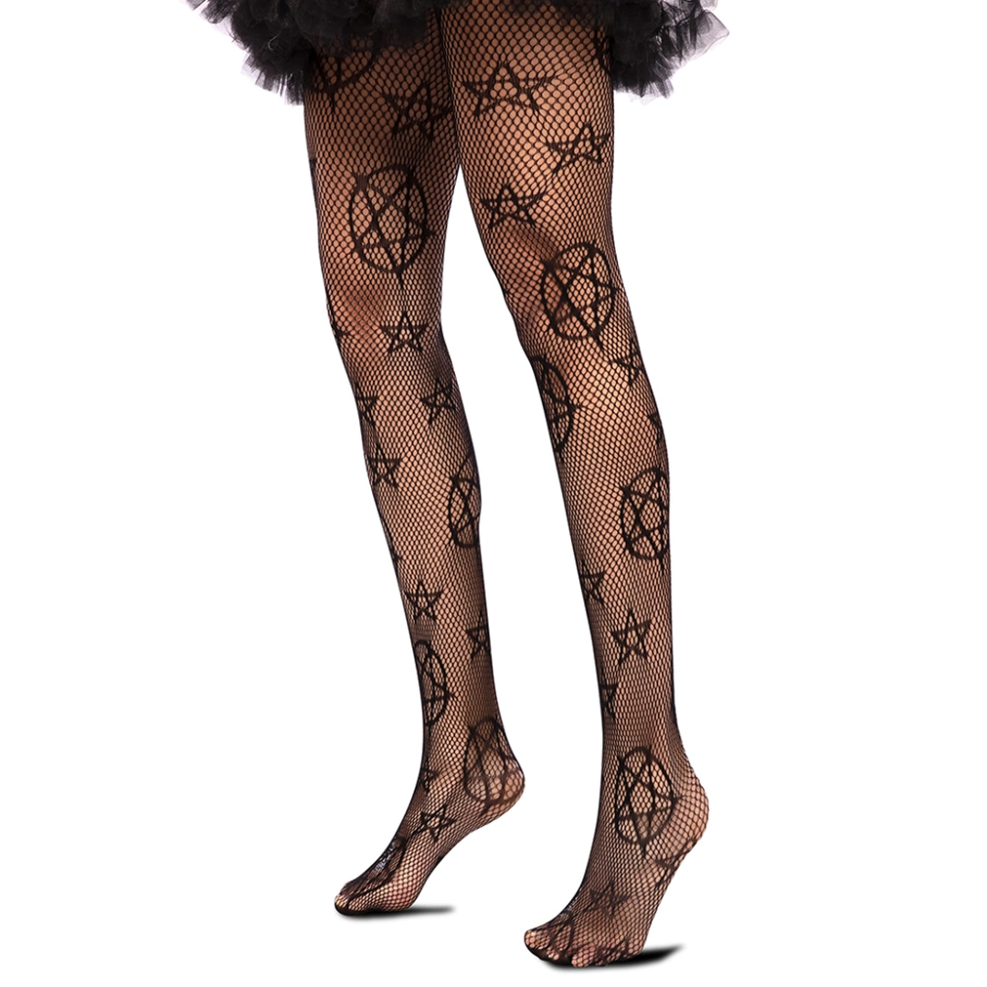 Collant Résille Gothique Pentagramme et Pentacle – Image 2