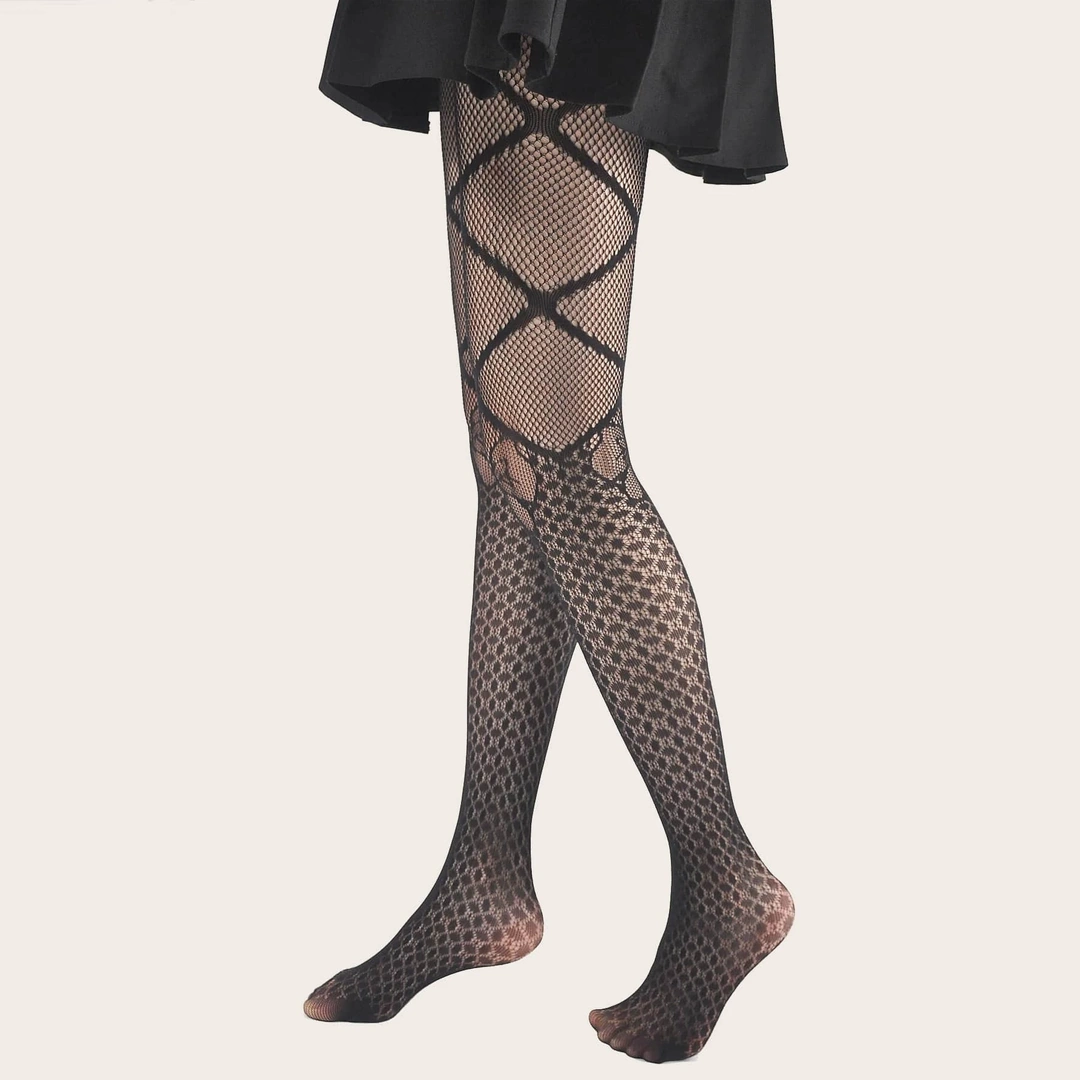 Collants Résille Sexy avec Motif Nœud Papillon – Image 3