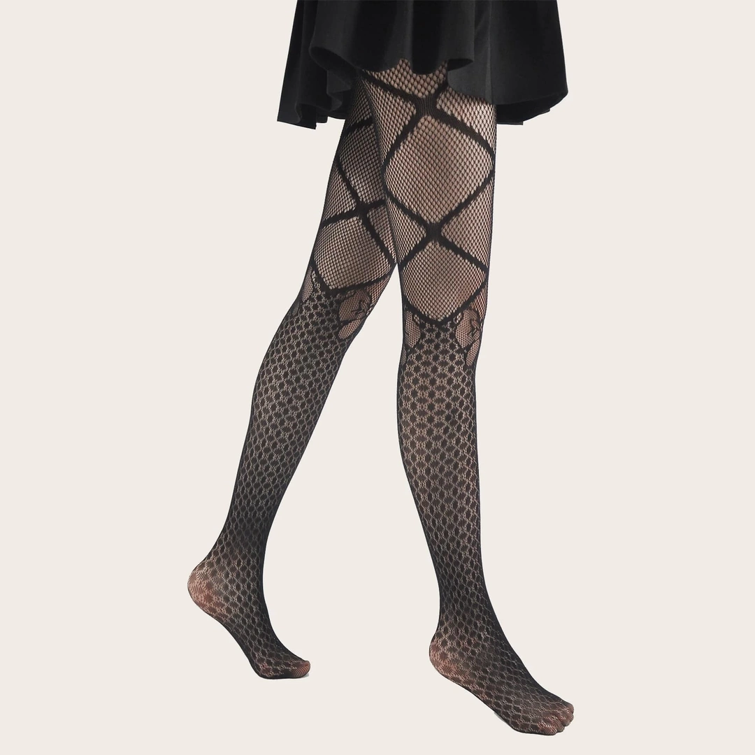 Collants Résille Sexy avec Motif Nœud Papillon – Image 4