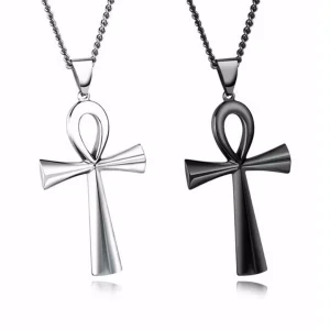 Collier avec Pendentif Croix Ankh en Acier Homme Femme