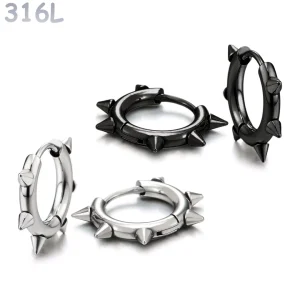 Créoles Cloutées Acier 316L 10 mm – Style Punk