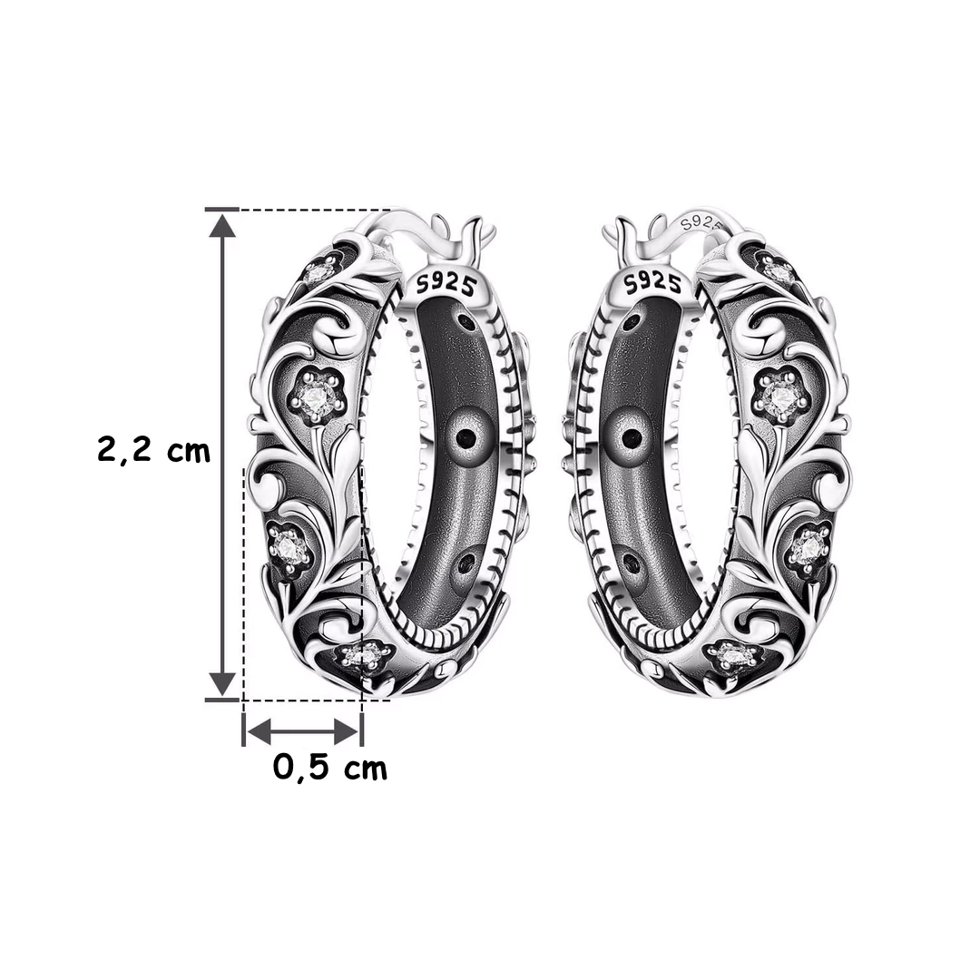 Créoles Florales Gothiques Argent 925 & Zircons – Image 4