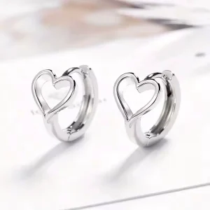 Créoles en Argent 925 à Cœur Ouvert