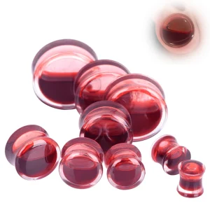 Écarteur Plug en Acrylique avec Liquide Rouge Sang 8-25 mm