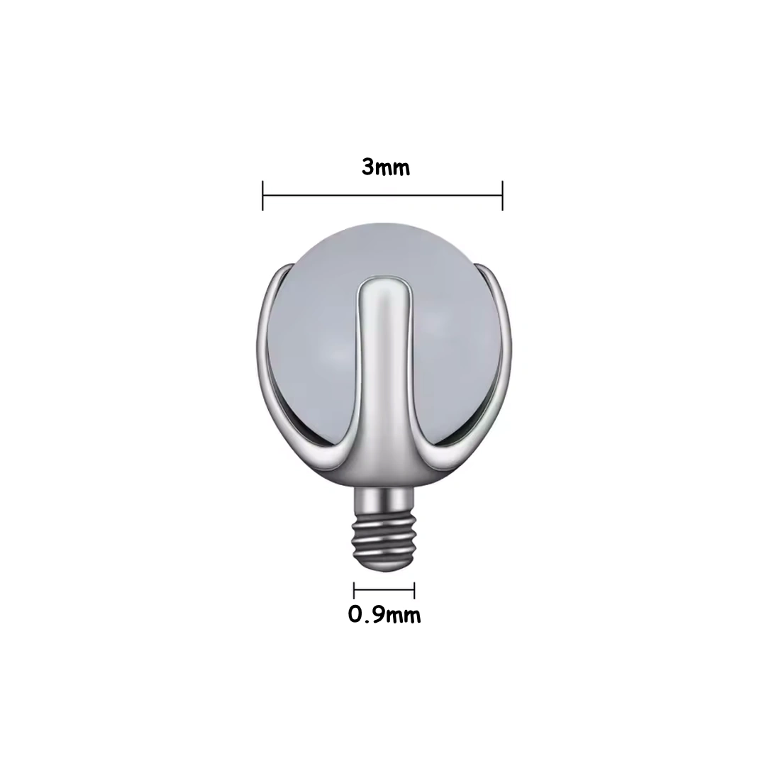 Embout Piercing en Titane avec Pierre d’Opalite Sertie par 3 Griffes – Image 7