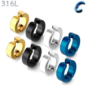 Faux Piercing Anneau Clip Oreille à Bordure Large 4 mm