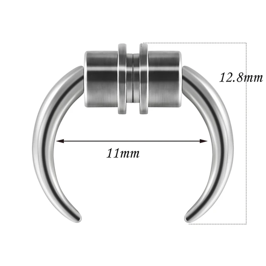 Faux Piercing Septum Aimanté Corne de Buffle en Acier Inox – Image 6