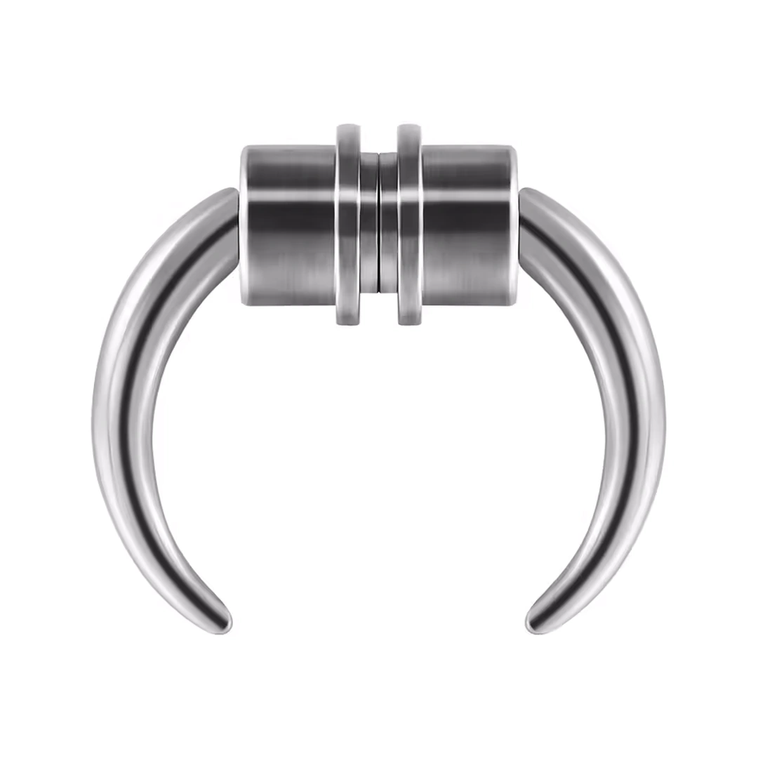 Faux Piercing Septum Aimanté Corne de Buffle en Acier Inox – Image 3