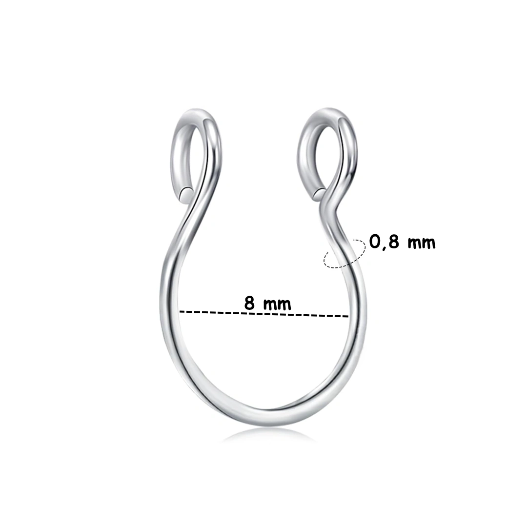 Faux Piercing Septum Anneau Ajustable en Acier 316L – Image 4