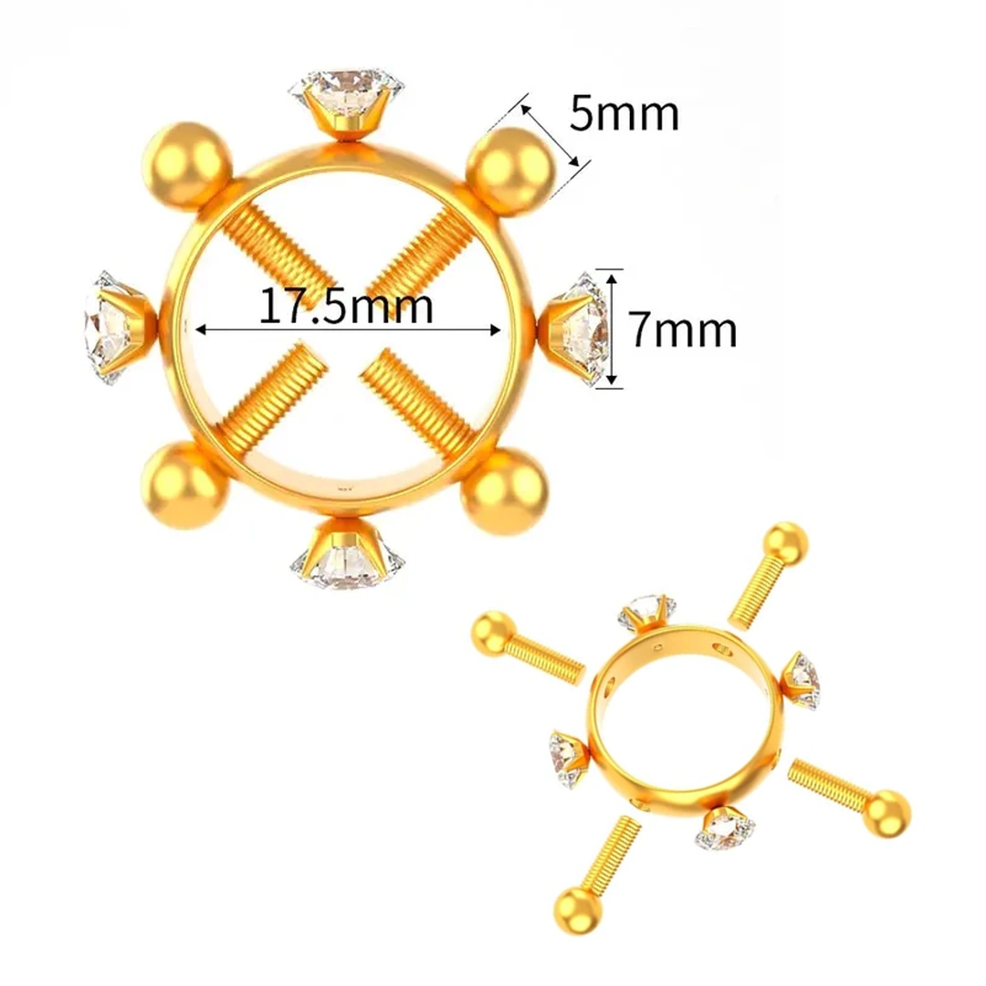 Faux Piercing Téton Anneau Scintillant à Vis de Serrage – Image 7
