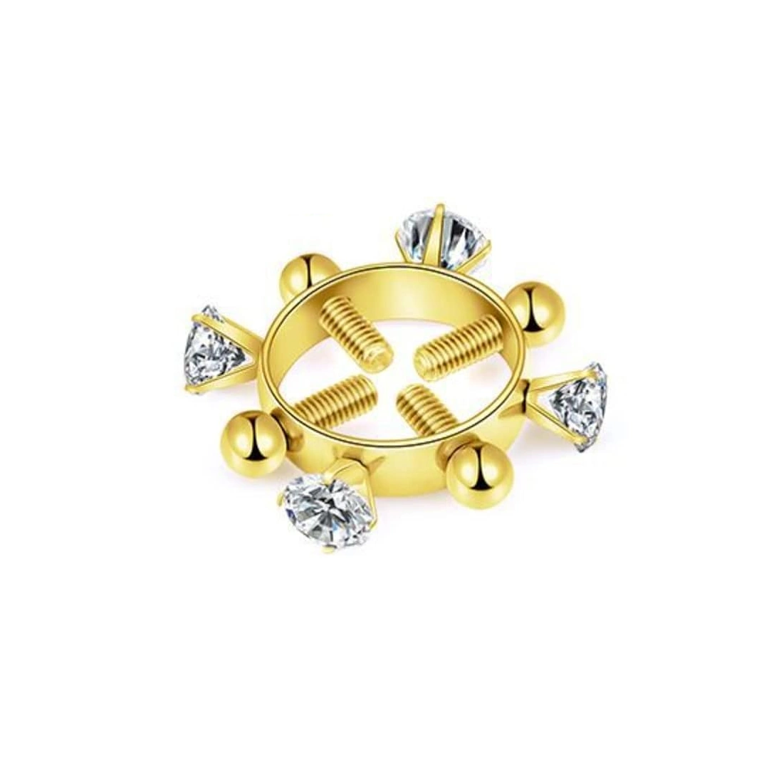 Faux Piercing Téton Anneau Scintillant à Vis de Serrage – Image 6