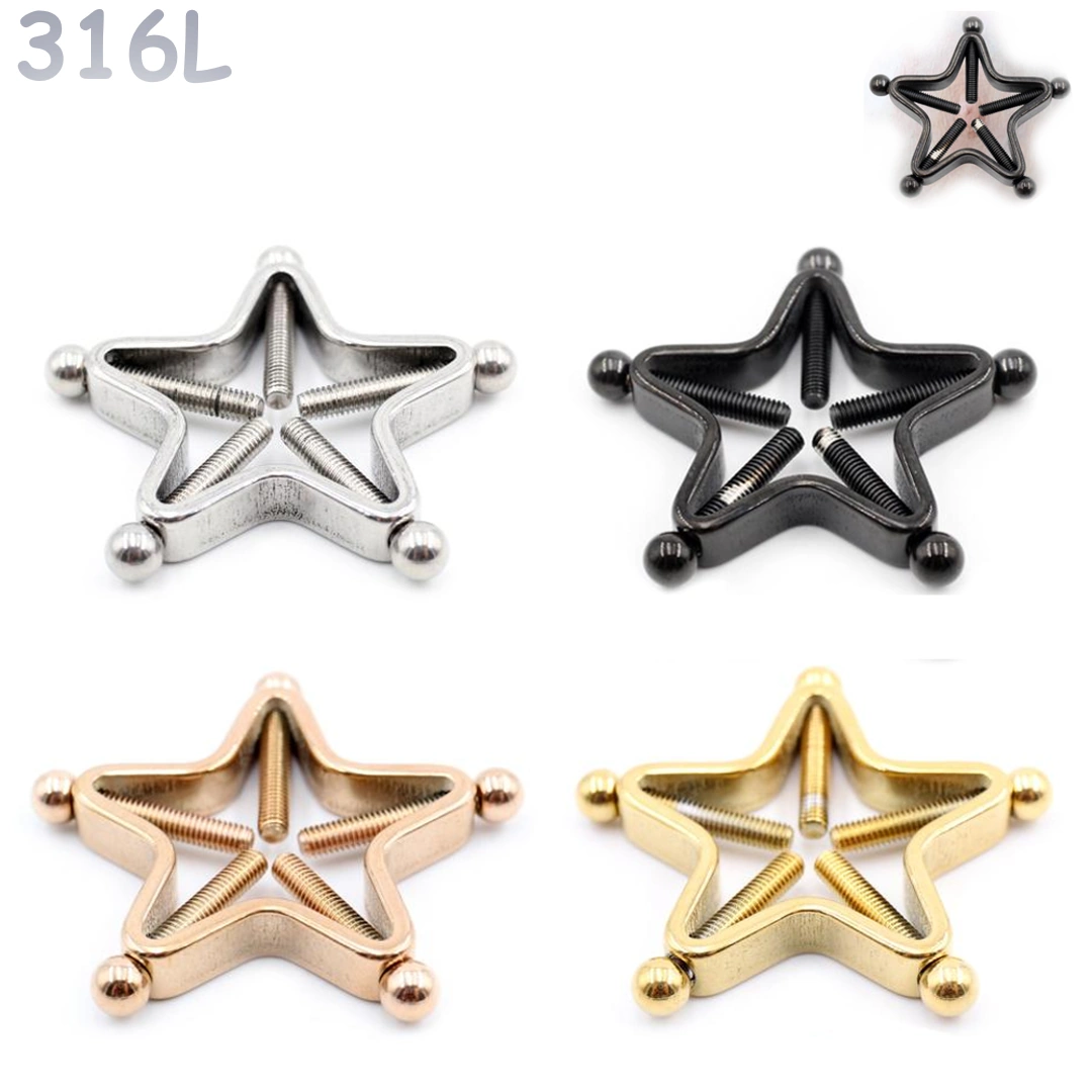 Faux Piercing Téton Étoile Industrielle à 5 Vis – Image 2