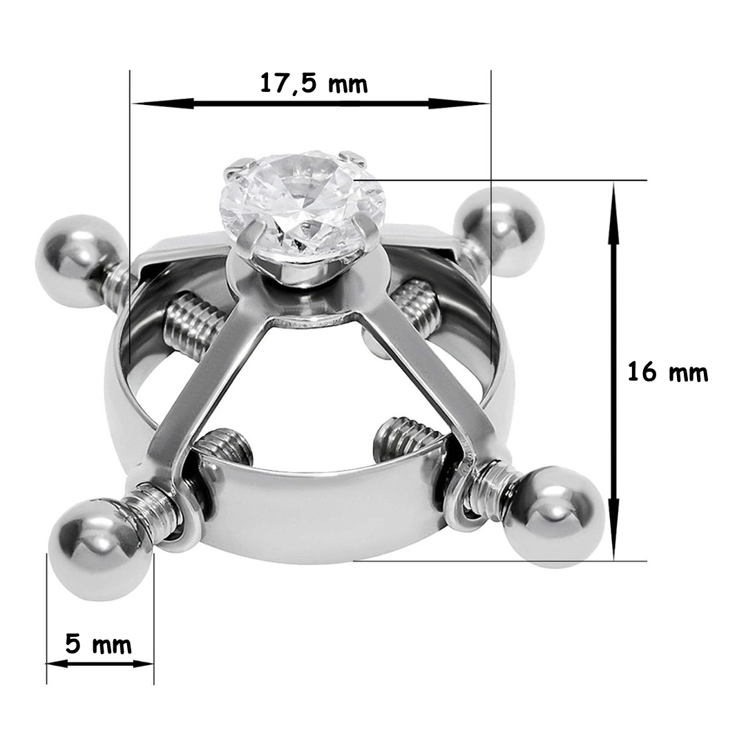Faux Piercing Téton à Vis de Serrage Sublimé par un Zircon – Image 4