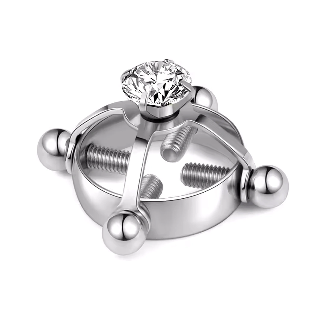 Faux Piercing Téton à Vis de Serrage Sublimé par un Zircon – Image 5