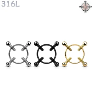 Faux Piercing Téton en Acier à Vis de Serrage