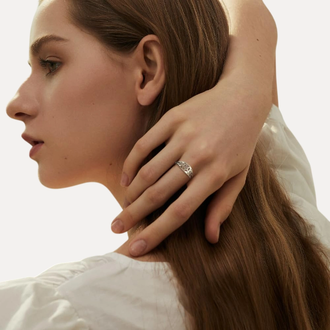 Bague Ajourée Pentacle et Nœuds de la Trinité – Image 3