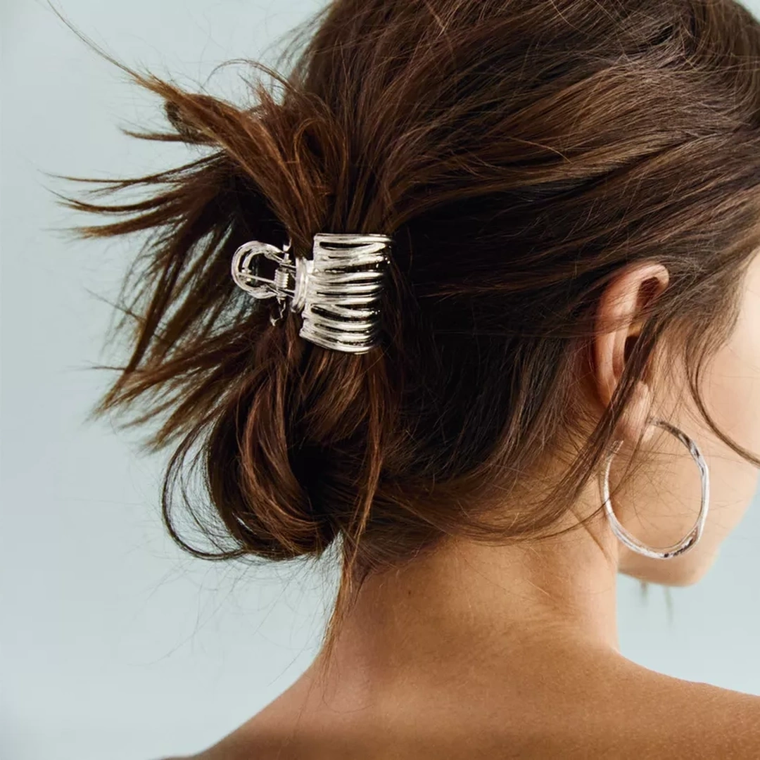 Pince Crabe Spiralée en Métal Chignon & Queue de Cheval – Image 2