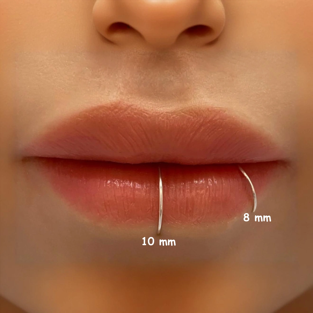 Faux Piercing Lèvre Anneau en Acier Chirurgical 8 ou 10 mm – Image 3