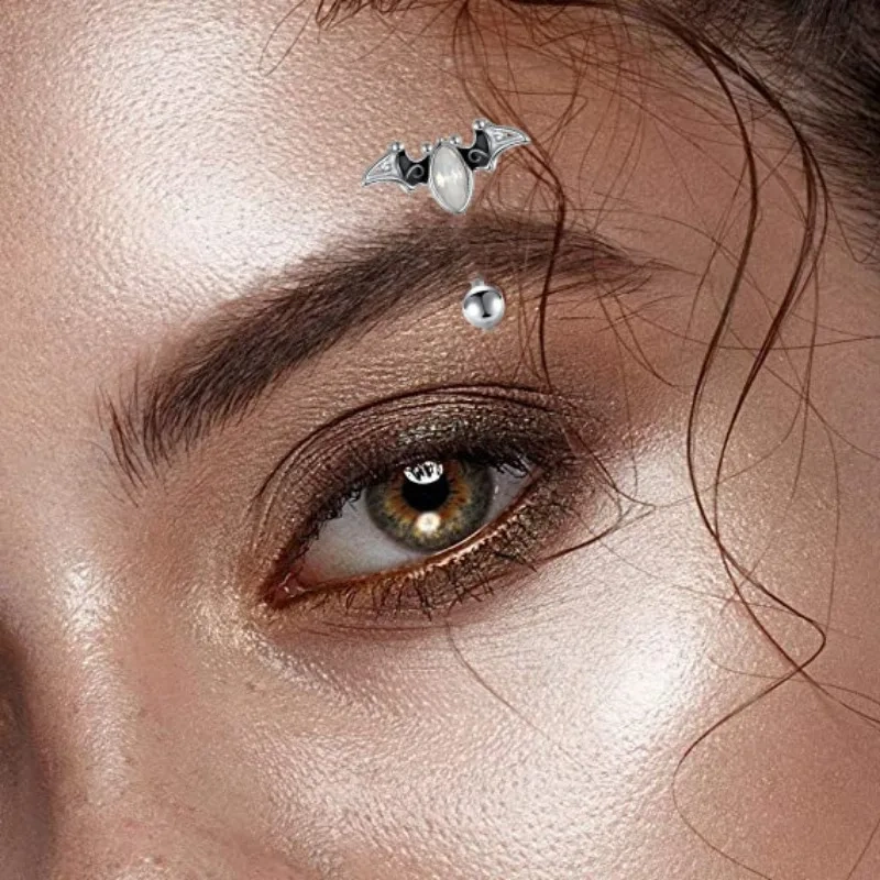 Piercing Arcade Chauve-Souris Sertie d’une Opalite – Image 3