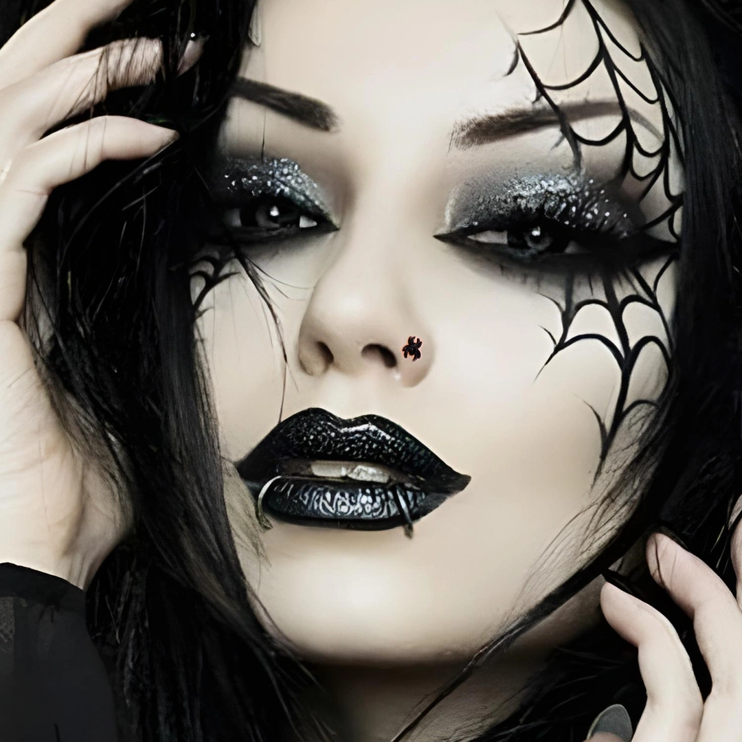 Piercing Nez Stud U Araignée Noire en Acier Ionisé – Image 3