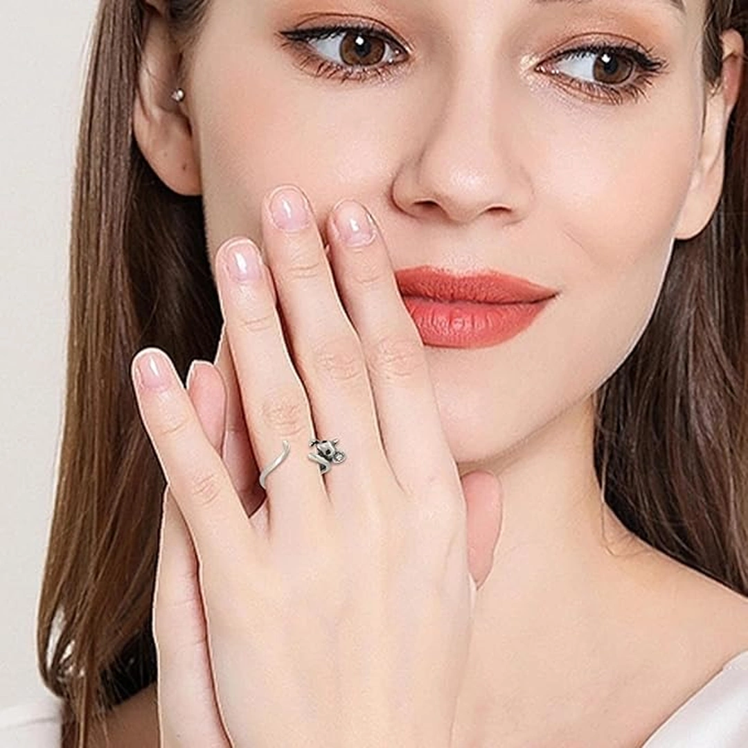 Bague Ouverte Souris en Laiton – Taille Réglable – Image 7