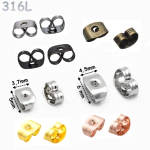 Fermoir Papillon Boucles d’Oreilles Acier 316L