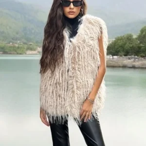 Gilet sans manches à poils