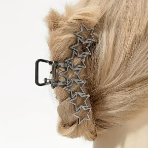 Grande Pince à Cheveux Étoiles en Acier Inoxydable