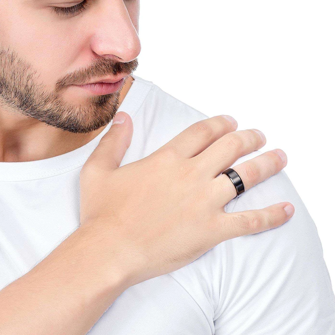 Bague Unisexe Acier 316L Brossé 8 mm à Bordures Polies – Image 3