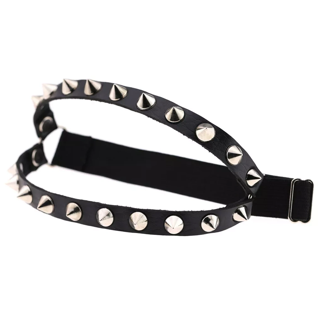 Jarretières Cloutées à Double Lanière en Cuir pour Genoux – Image 5