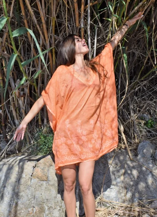 Kaftan brodé en voile de coton – Image 2