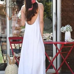 Robe déesse blanche dos nu