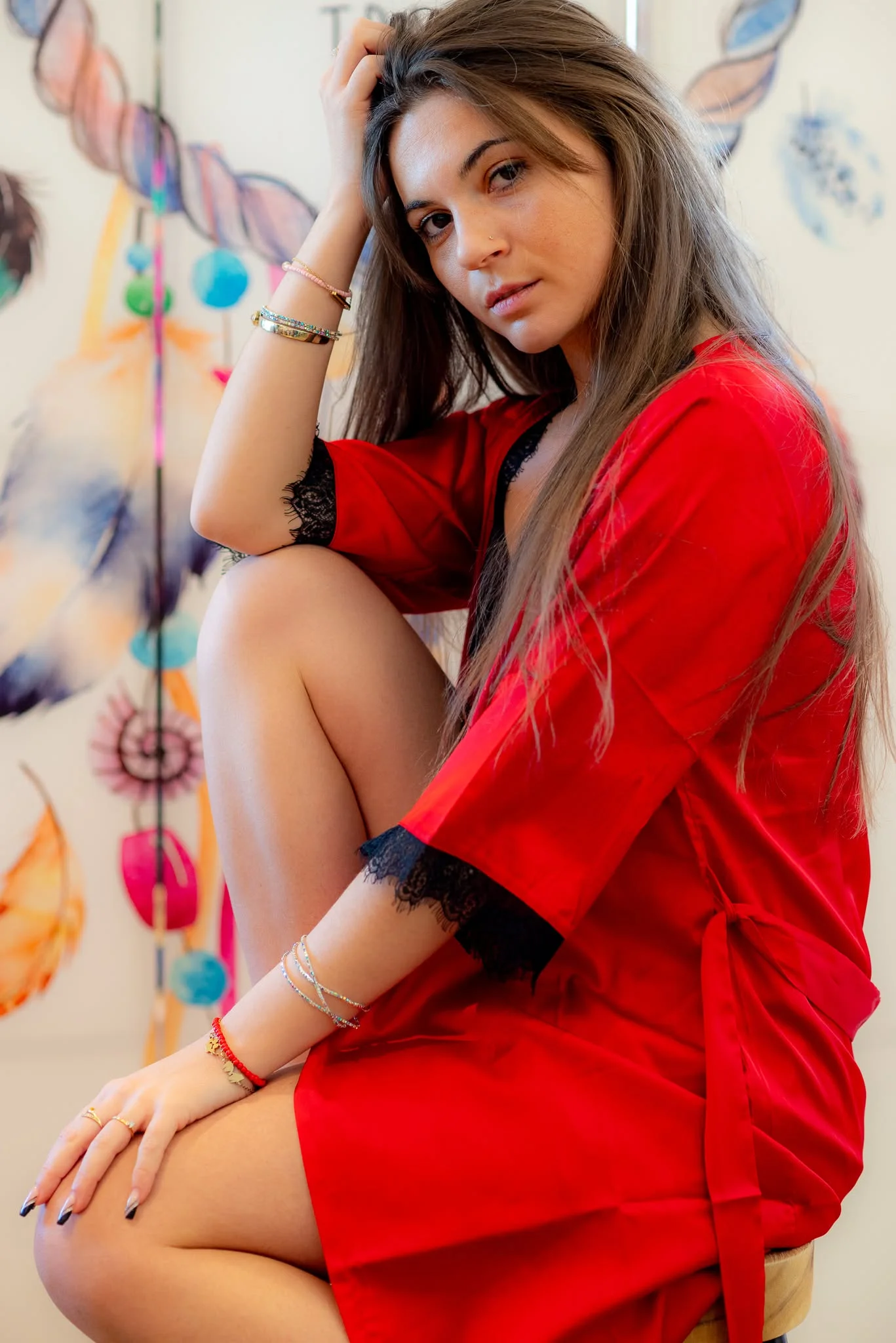 Kimono satin et dentelle – Image 3