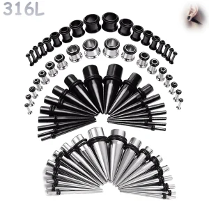Kit Stretching Oreille Acier 316L Tapers & Tunnels 1,6-10mm