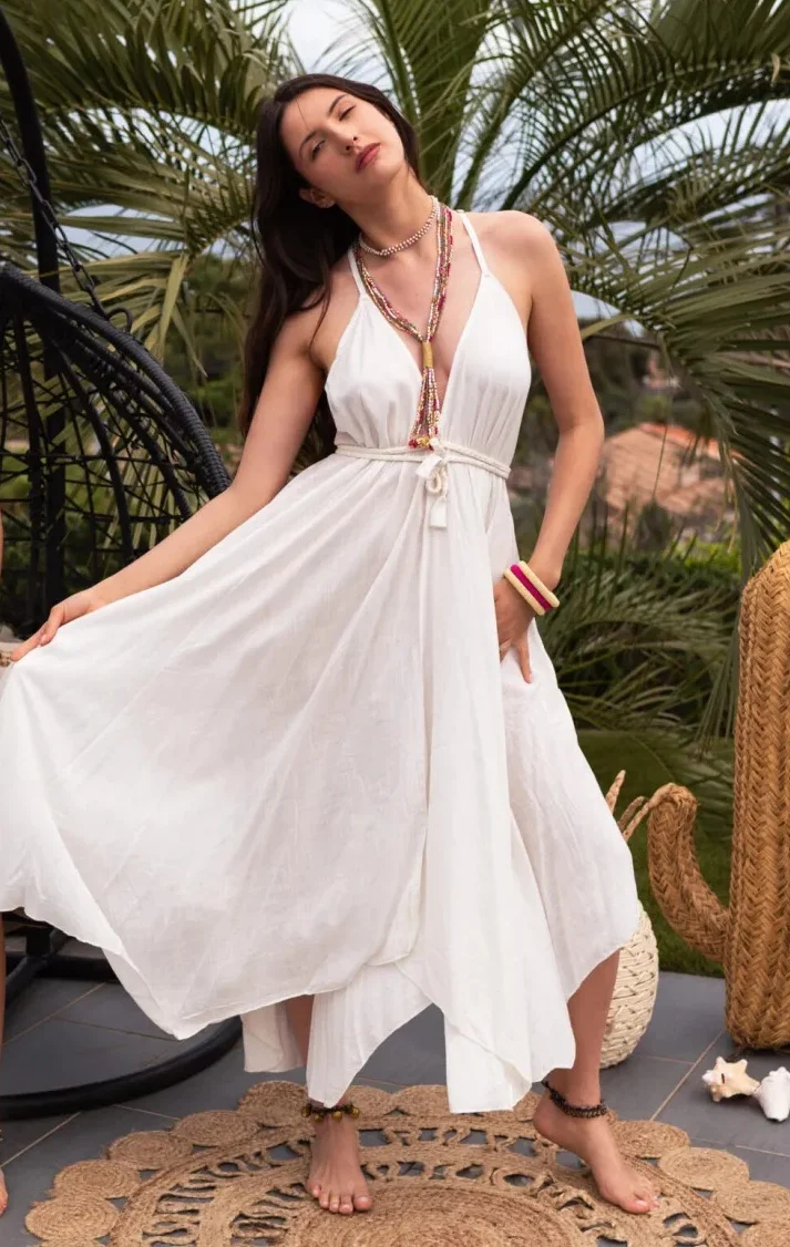 Robe longue bohème chic au dos nu – Image 4