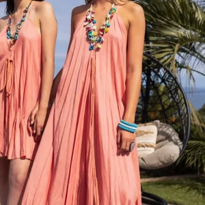 Robe longue bohème chic au dos nu