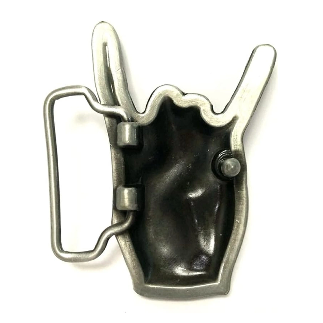Boucle de Ceinture Rock Signe Cornes du Diable en Acier – Image 6