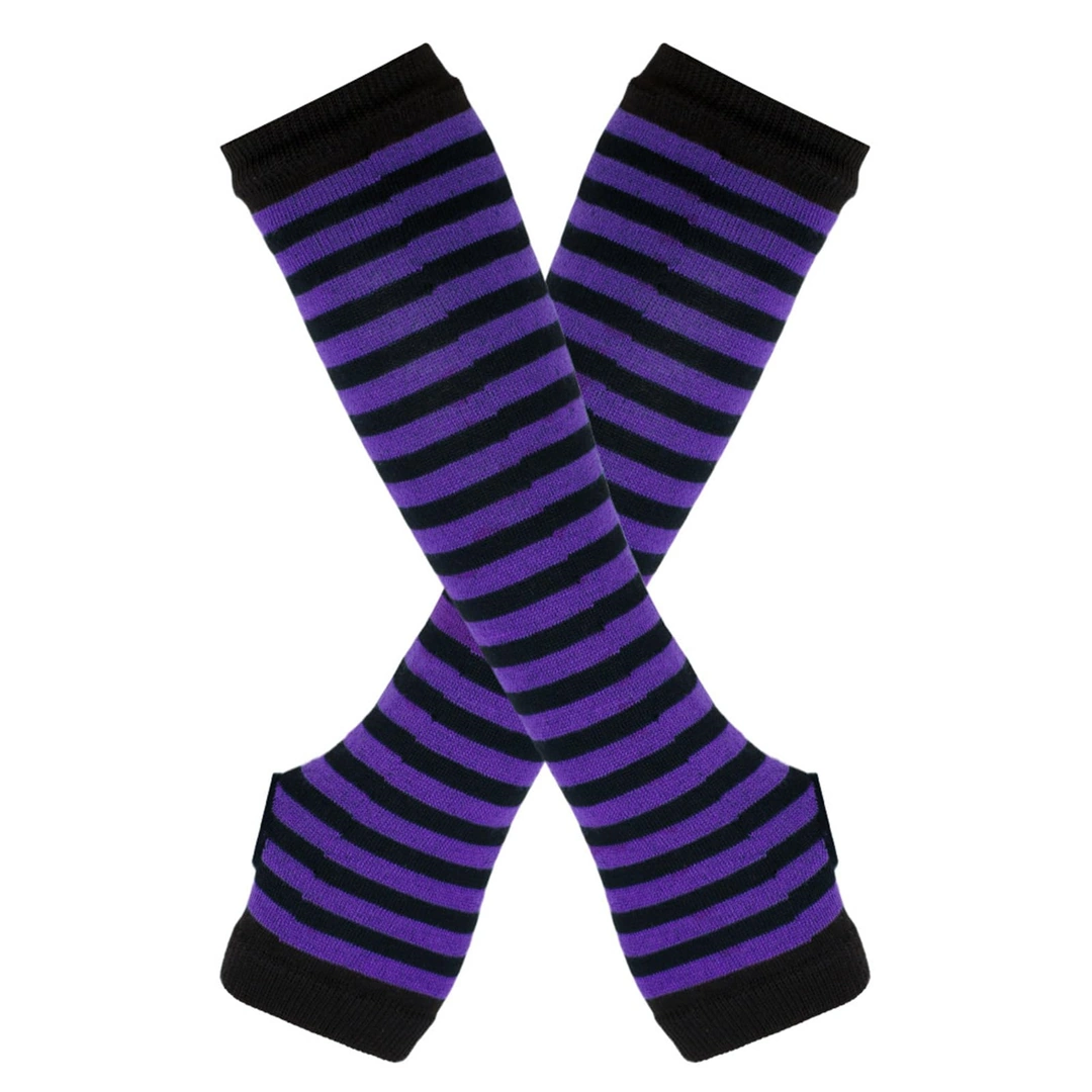 Mitaines Longues Rayées Gothiques pour Femme – Image 8