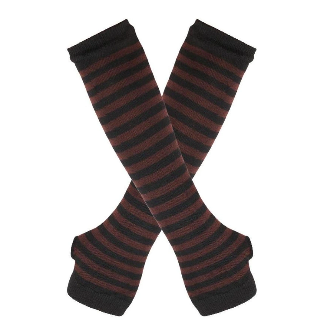 Mitaines Longues Rayées Gothiques pour Femme – Image 9