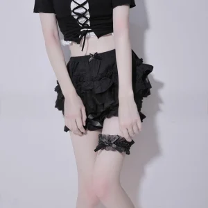 Jarretière en Organza Noir avec Nœud Satiné Décoratif