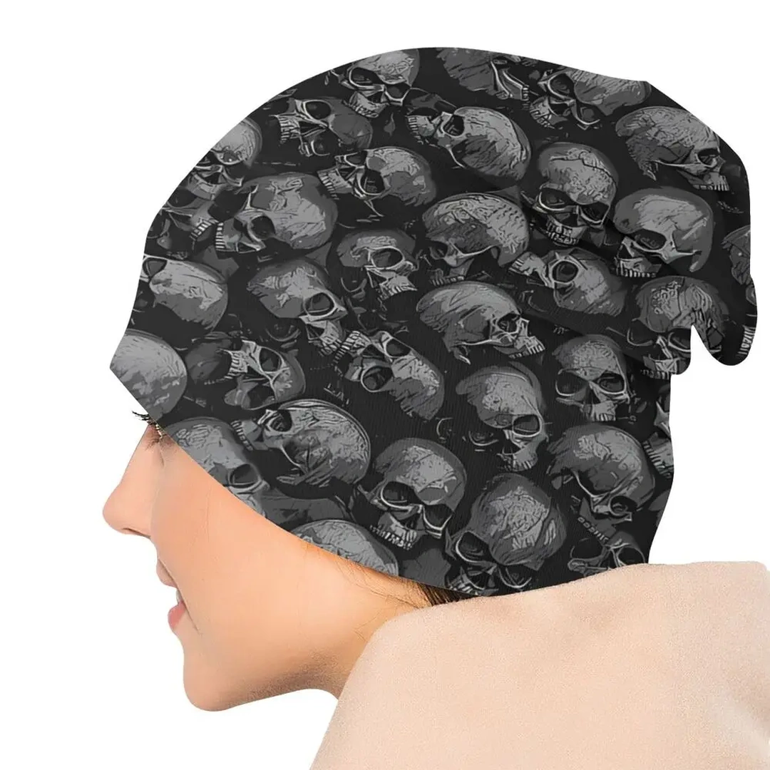 Bonnet Têtes de Mort Noir pour Homme et Femme – Image 4