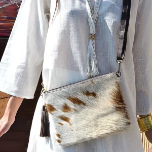 Pochette en cuir motif animalier