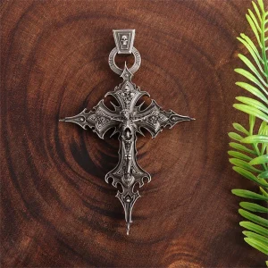 Pendentif Croix Jésus Style Gothique Vintage
