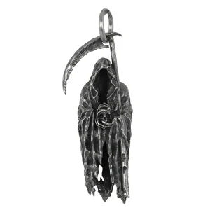 Pendentif Gothique la Faucheuse Tenant un Crâne