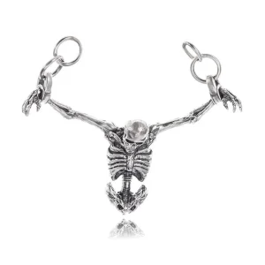 Pendentif Gothique Squelette Captif en Acier Inoxydable