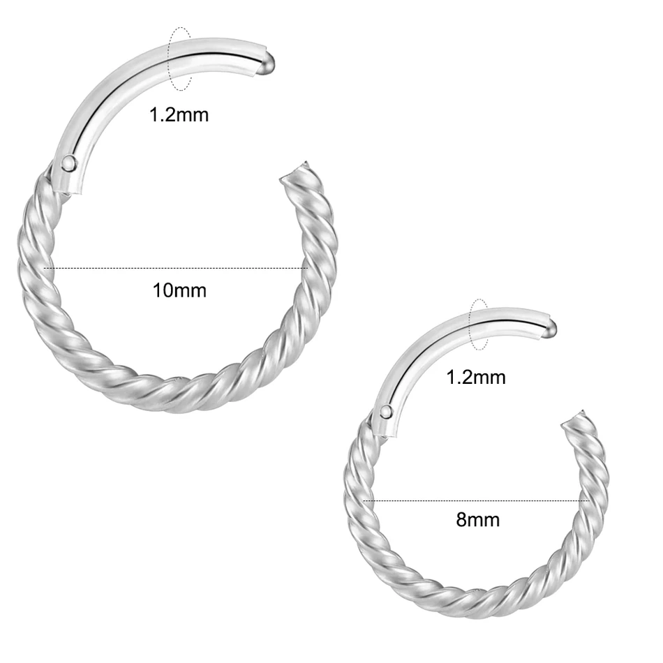 Piercing Anneau À Charnière Torsadé en acier à haute précision – Image 4