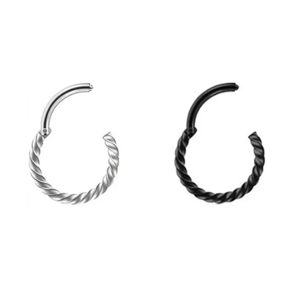 Piercing Anneau À Charnière Torsadé en acier à haute précision – Image 3